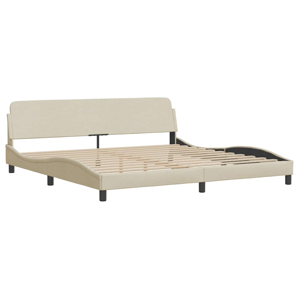 sengeramme uden madras Hanko 200x200 cm stof cremefarvet
