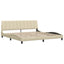 sengeramme uden madras Hanko 200x200 cm stof cremefarvet