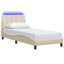 sengeramme uden madras Hanko 90x190 cm stof cremefarvet