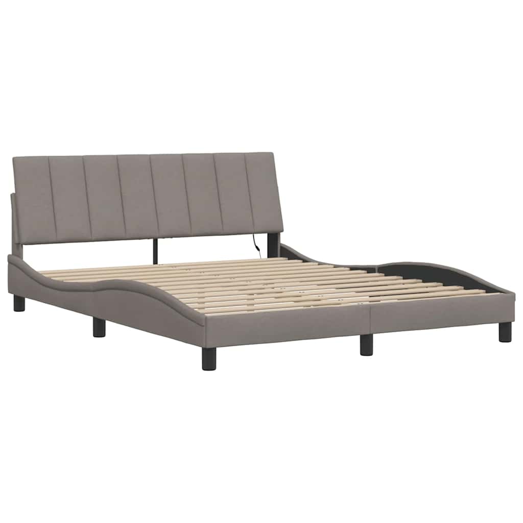 sengeramme uden madras Hanko 160x200 cm stof gråbrun