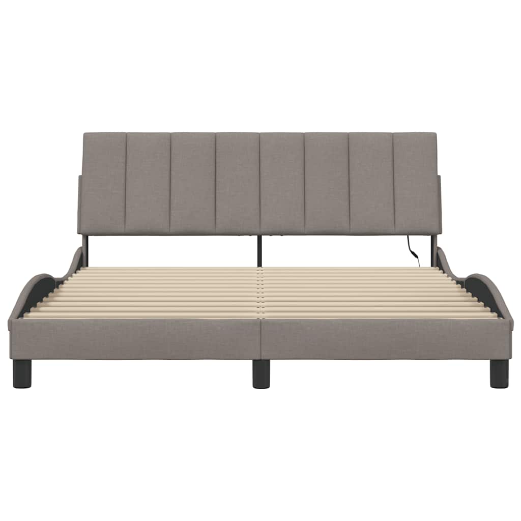 sengeramme uden madras Hanko 160x200 cm stof gråbrun