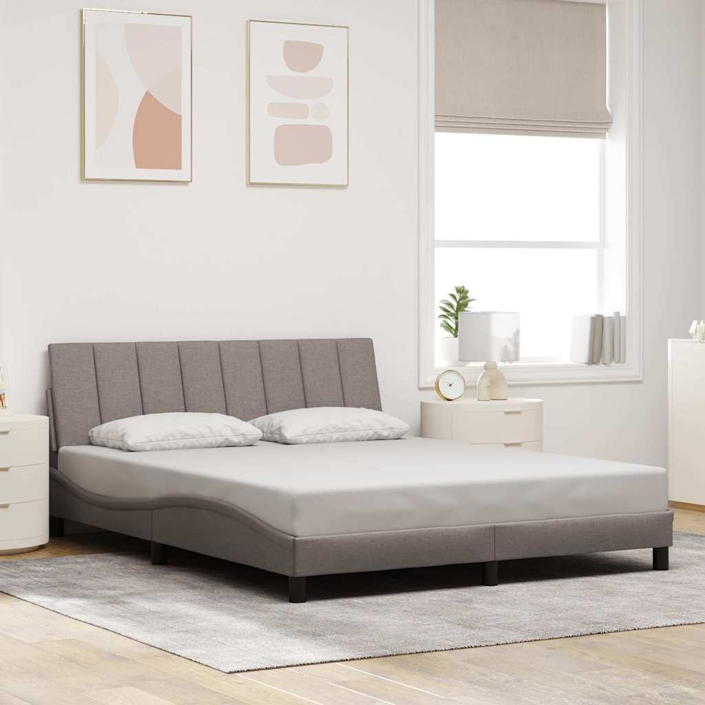 sengeramme uden madras Hanko 160x200 cm stof gråbrun