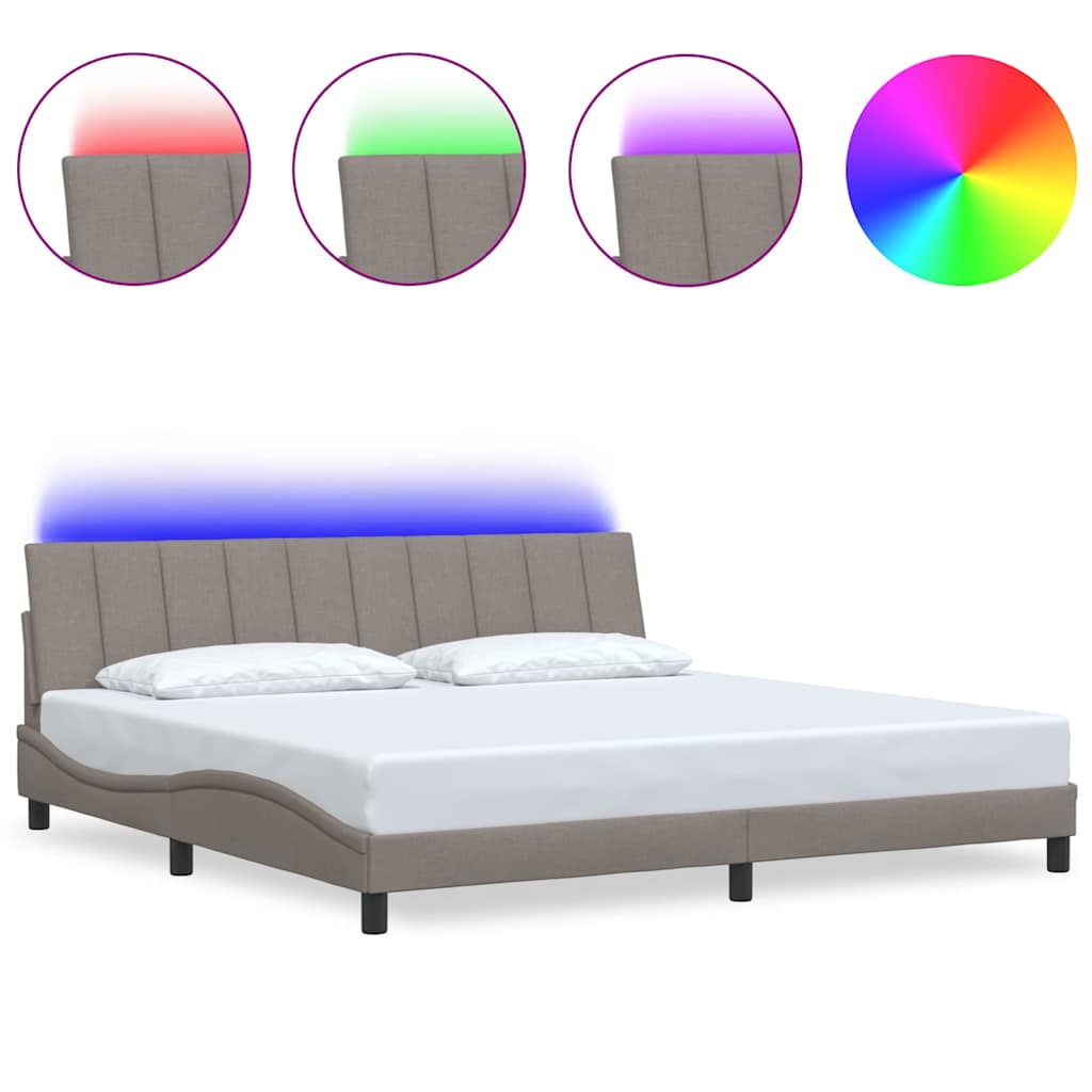 sengeramme uden madras Hanko 200x200 cm stof gråbrun