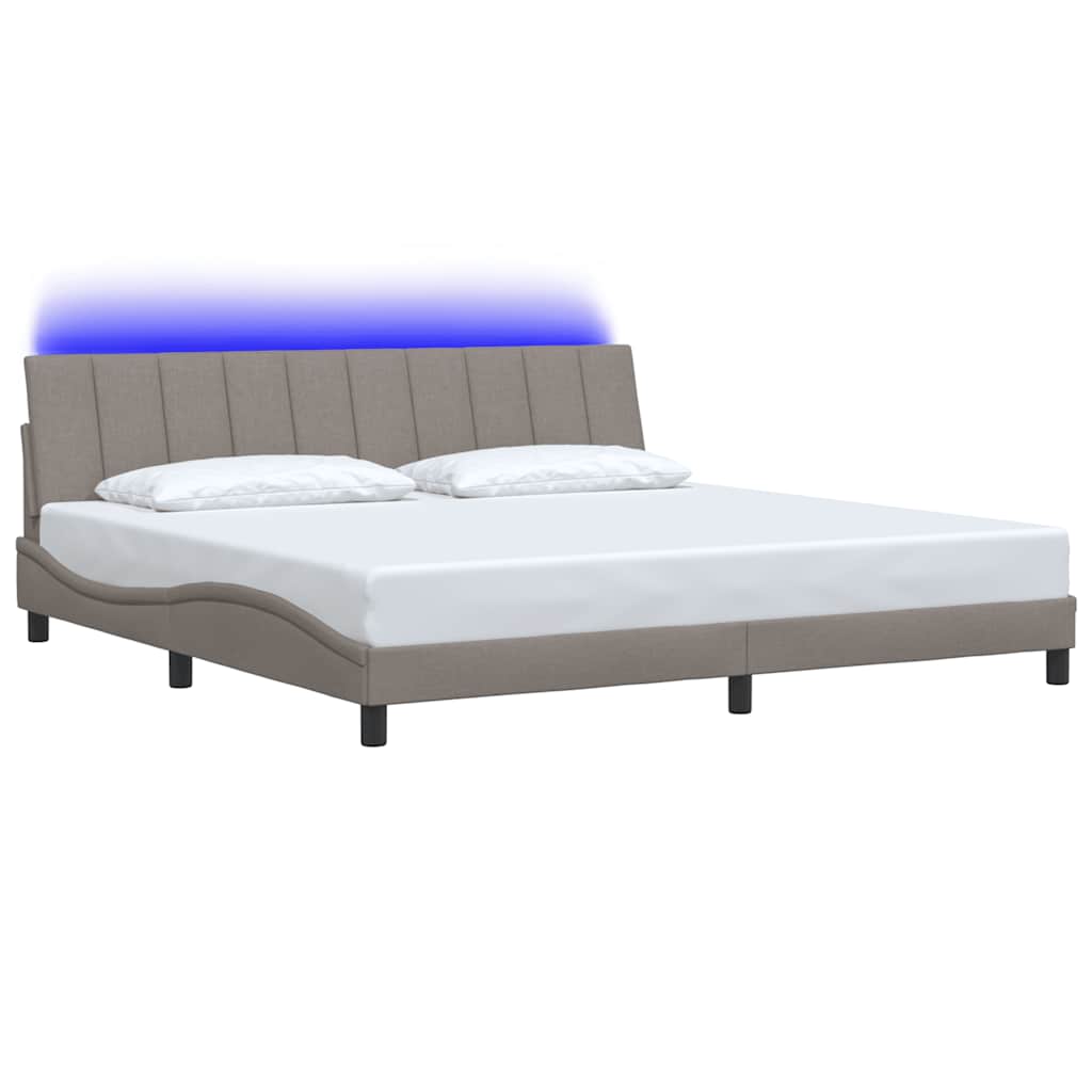 sengeramme uden madras Hanko 200x200 cm stof gråbrun