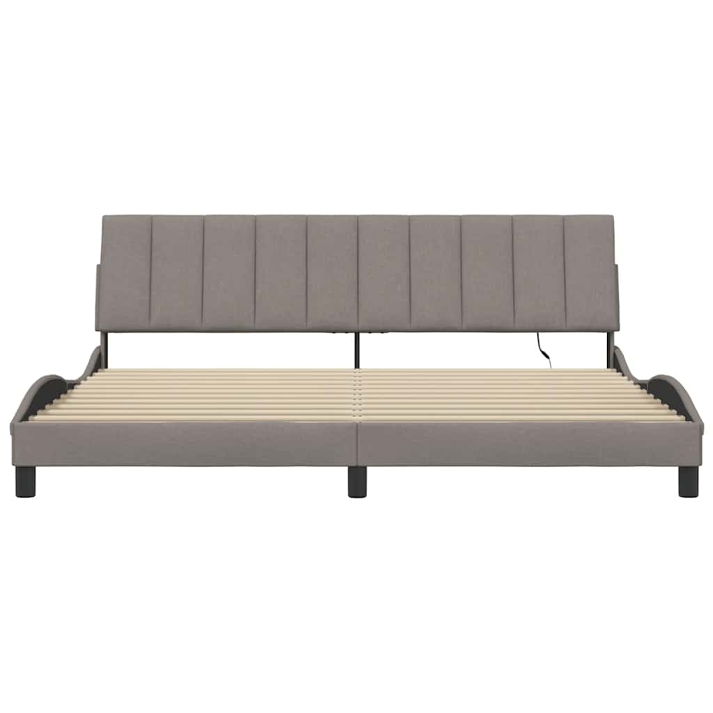 sengeramme uden madras Hanko 200x200 cm stof gråbrun