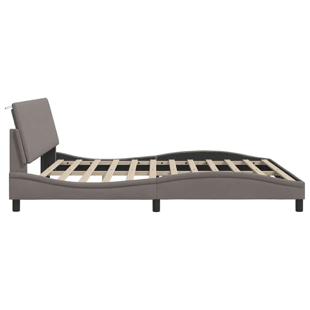 sengeramme uden madras Hanko 200x200 cm stof gråbrun