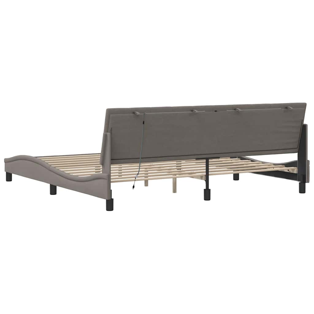 sengeramme uden madras Hanko 200x200 cm stof gråbrun