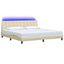 sengeramme uden madras Hanko 200x200 cm stof cremefarvet