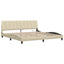 sengeramme uden madras Hanko 200x200 cm stof cremefarvet