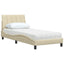 seng med madras Hanko 90x190 cm stof cremefarvet