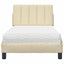 seng med madras Hanko 90x190 cm stof cremefarvet