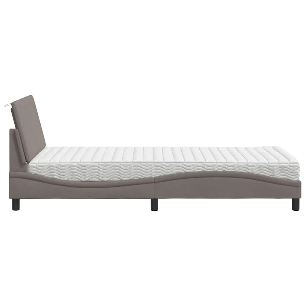 seng med madras Hanko 100x200 cm stof gråbrun