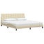 seng med madras Hanko 180x200 cm stof cremefarvet