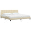 seng med madras Hanko 200x200 cm stof cremefarvet