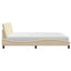 seng med madras Hanko 200x200 cm stof cremefarvet