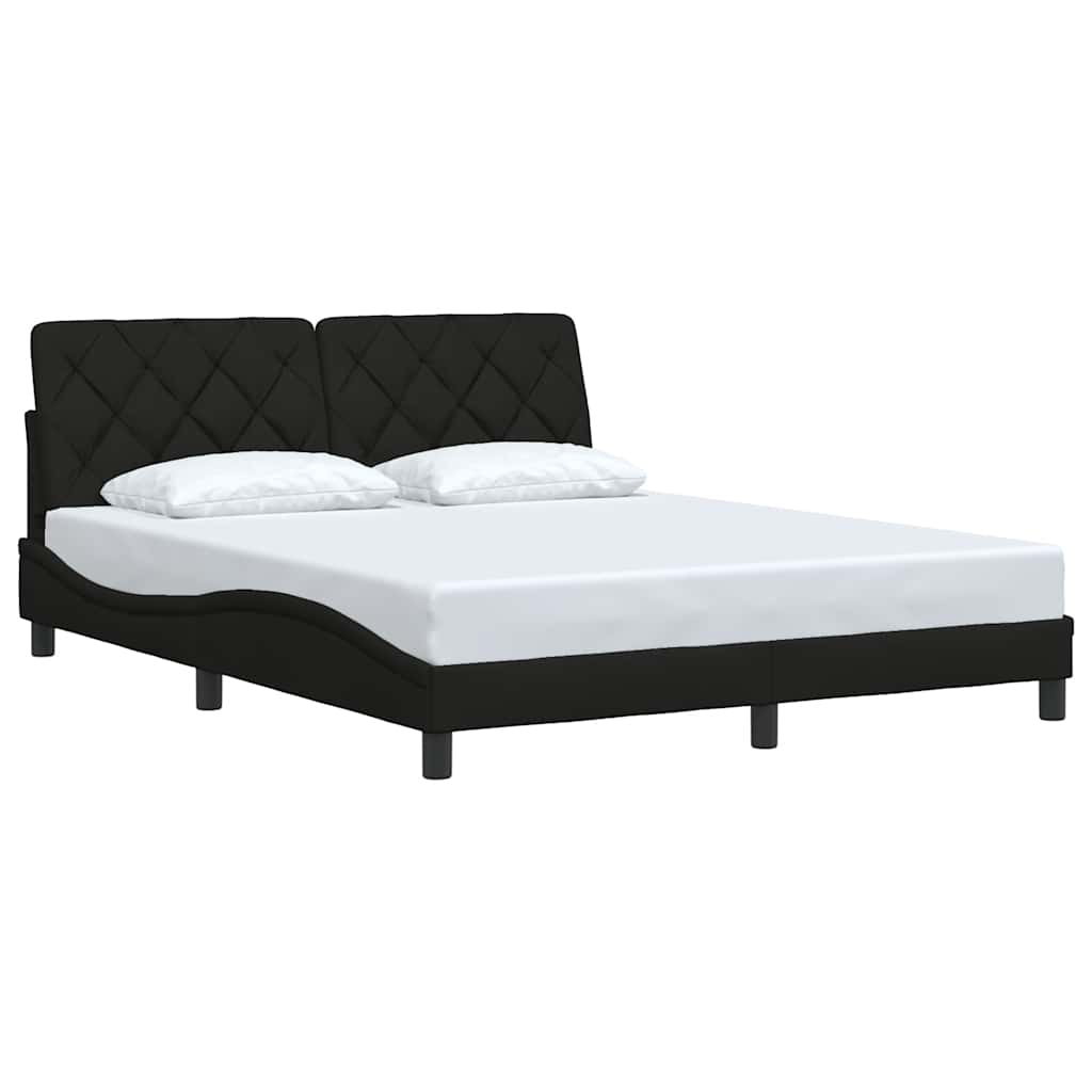 sengeramme uden madras 160x200 cm stof sort