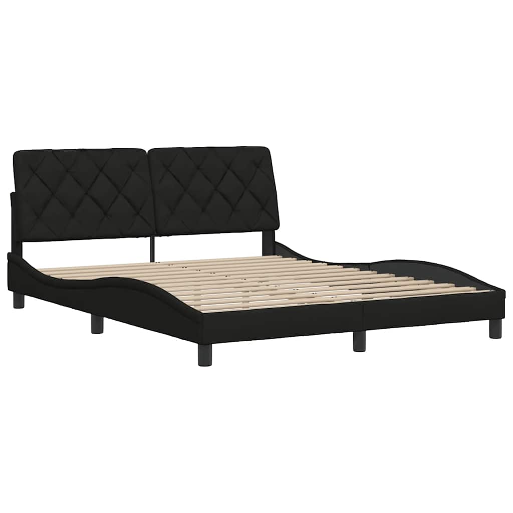 sengeramme uden madras 160x200 cm stof sort