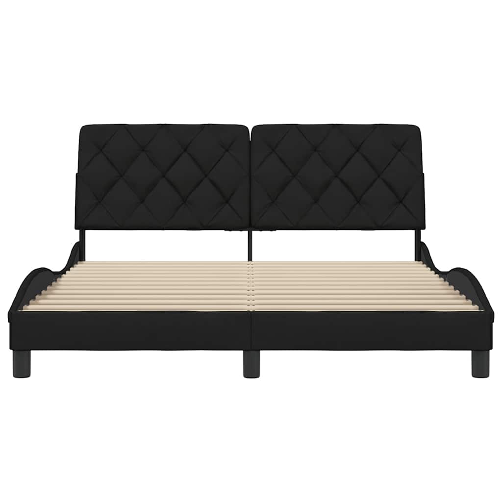 sengeramme uden madras 160x200 cm stof sort