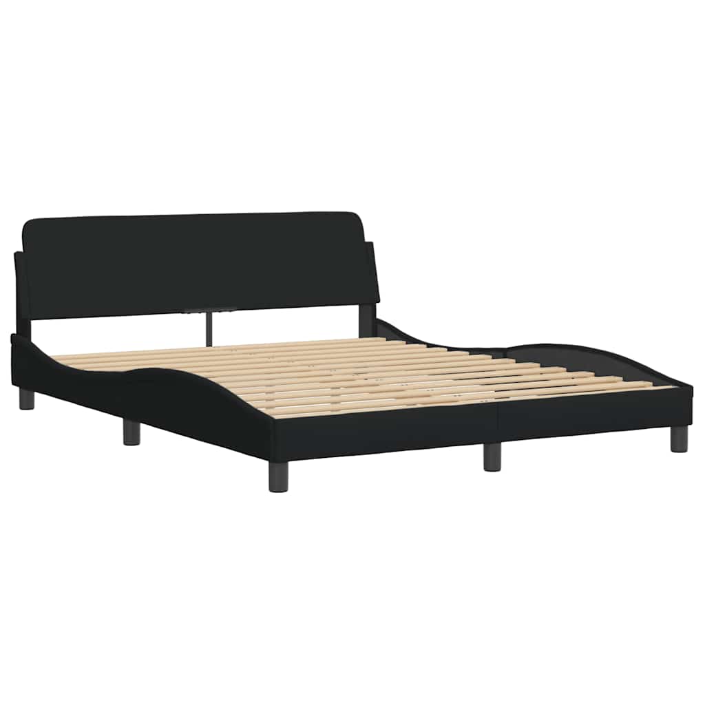 sengeramme uden madras 160x200 cm stof sort