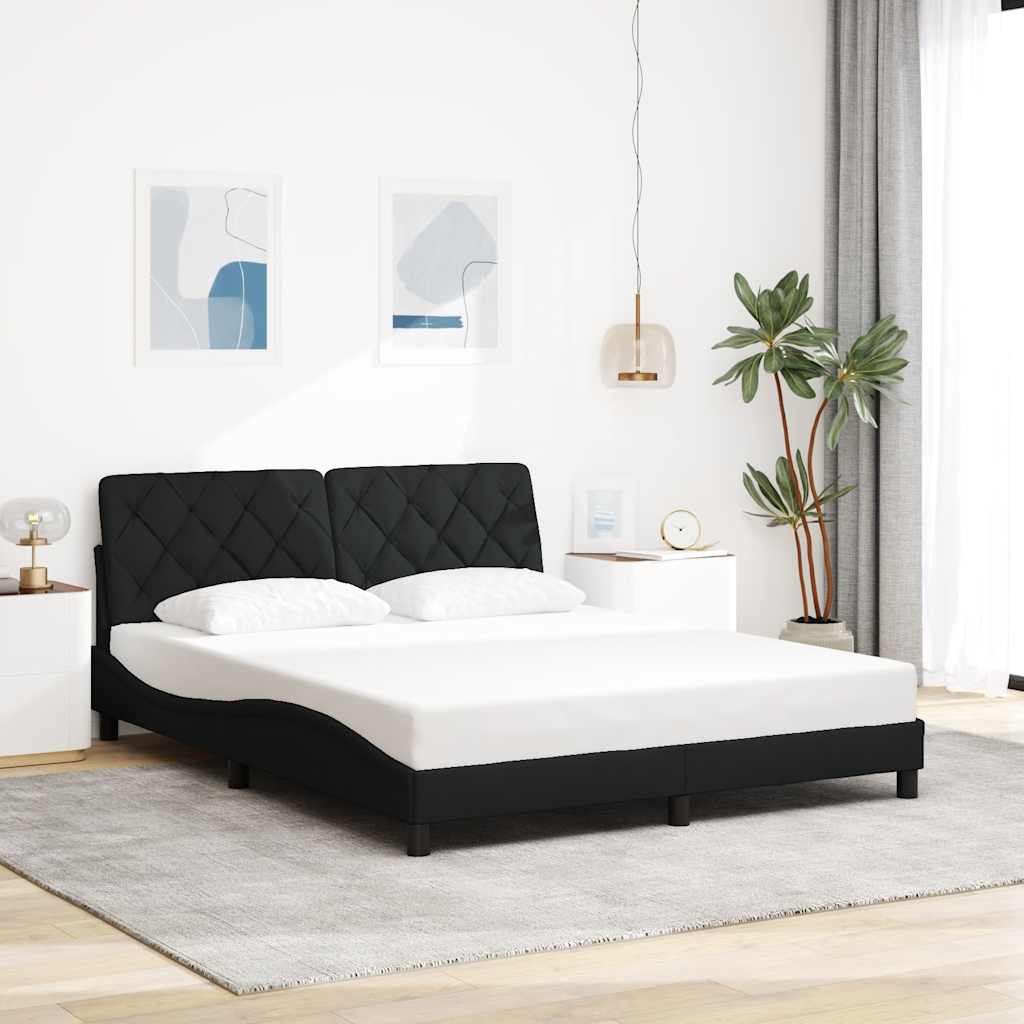 sengeramme uden madras 160x200 cm stof sort