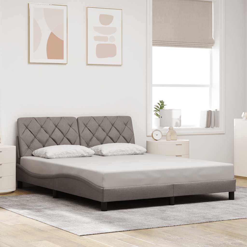 sengeramme uden madras 160x200 cm stof gråbrun