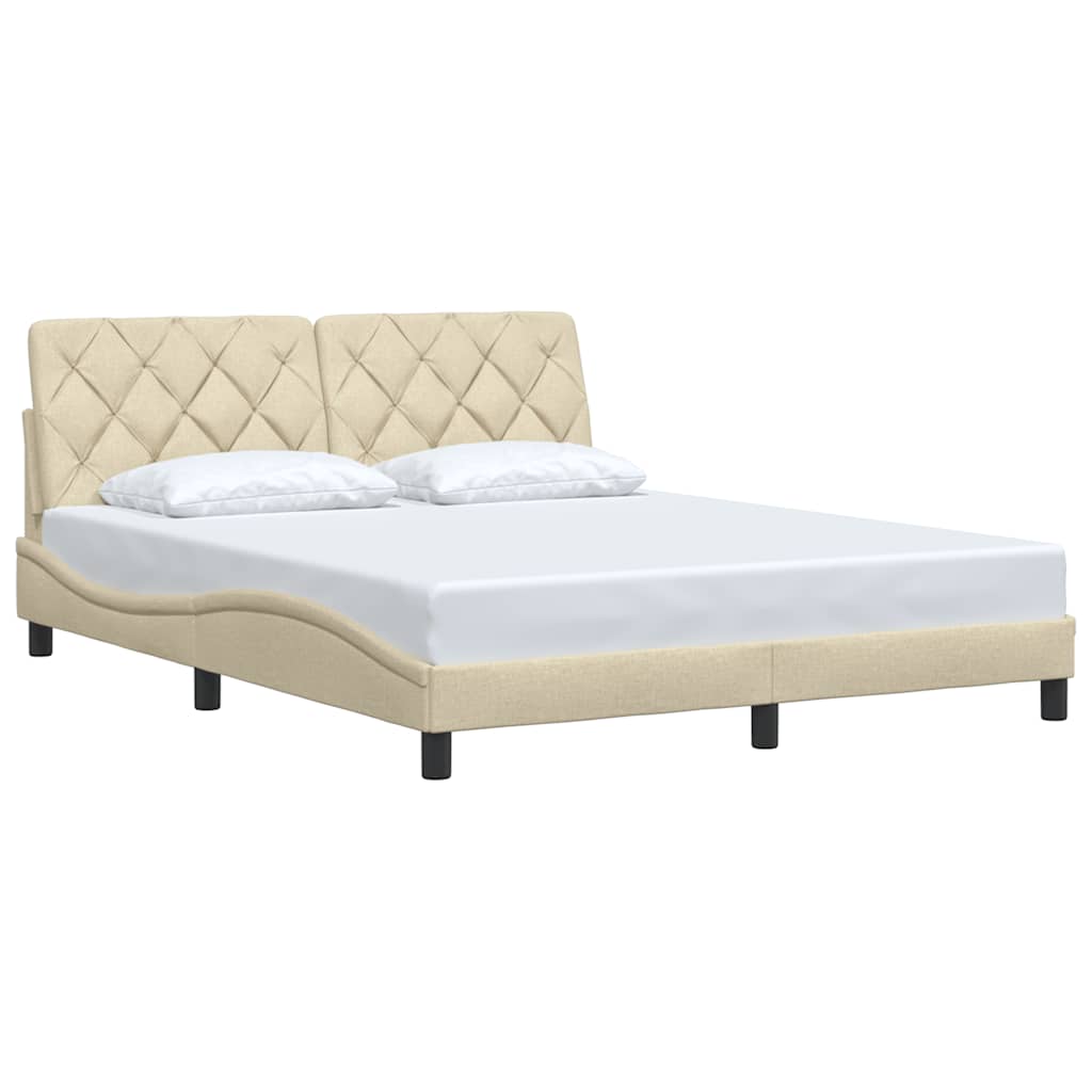 sengeramme uden madras 160x200 cm stof cremefarvet