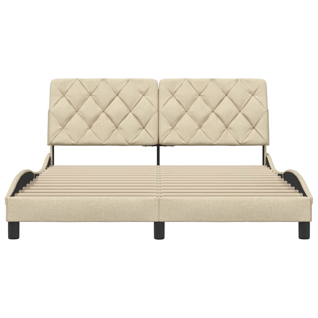 sengeramme uden madras 160x200 cm stof cremefarvet