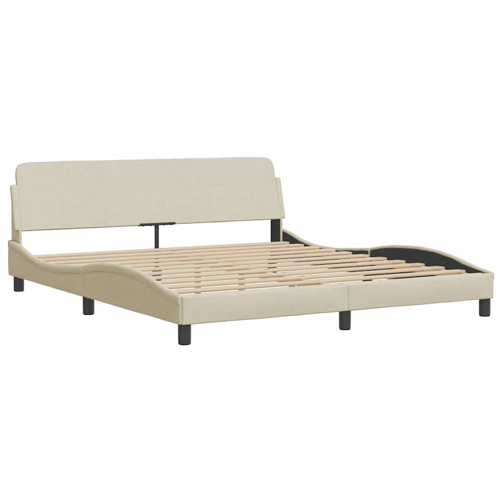 sengeramme uden madras 160x200 cm stof cremefarvet