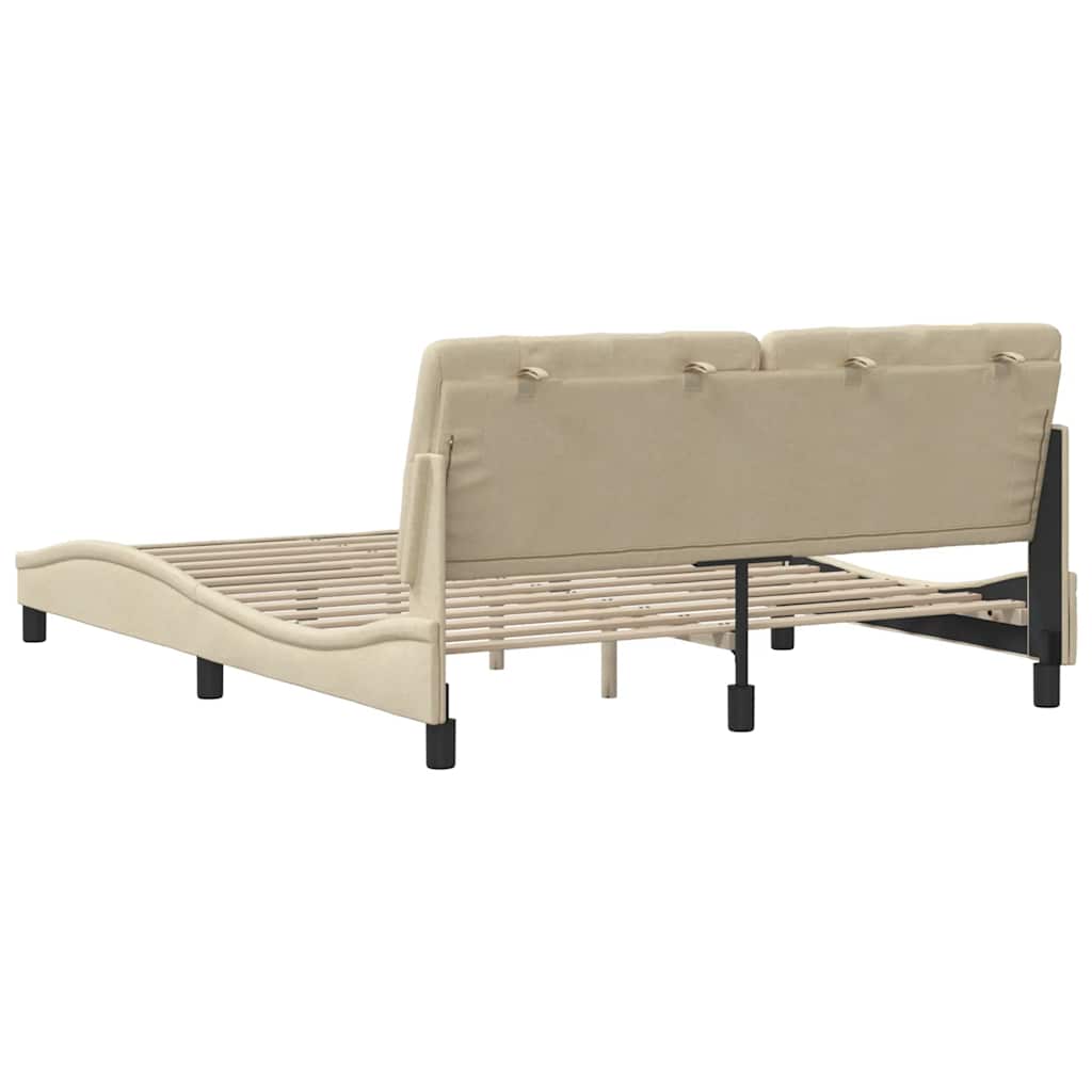 sengeramme uden madras 160x200 cm stof cremefarvet