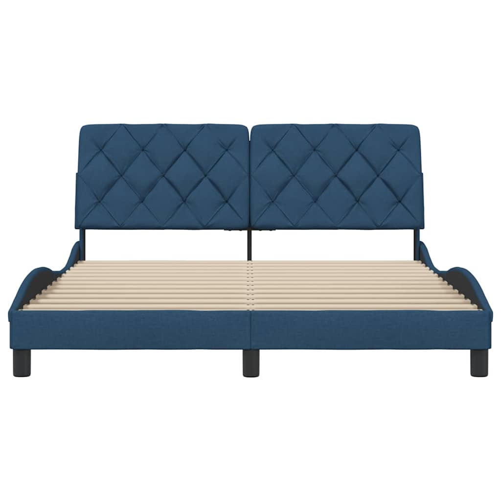 sengeramme uden madras 160x200 cm stof blå