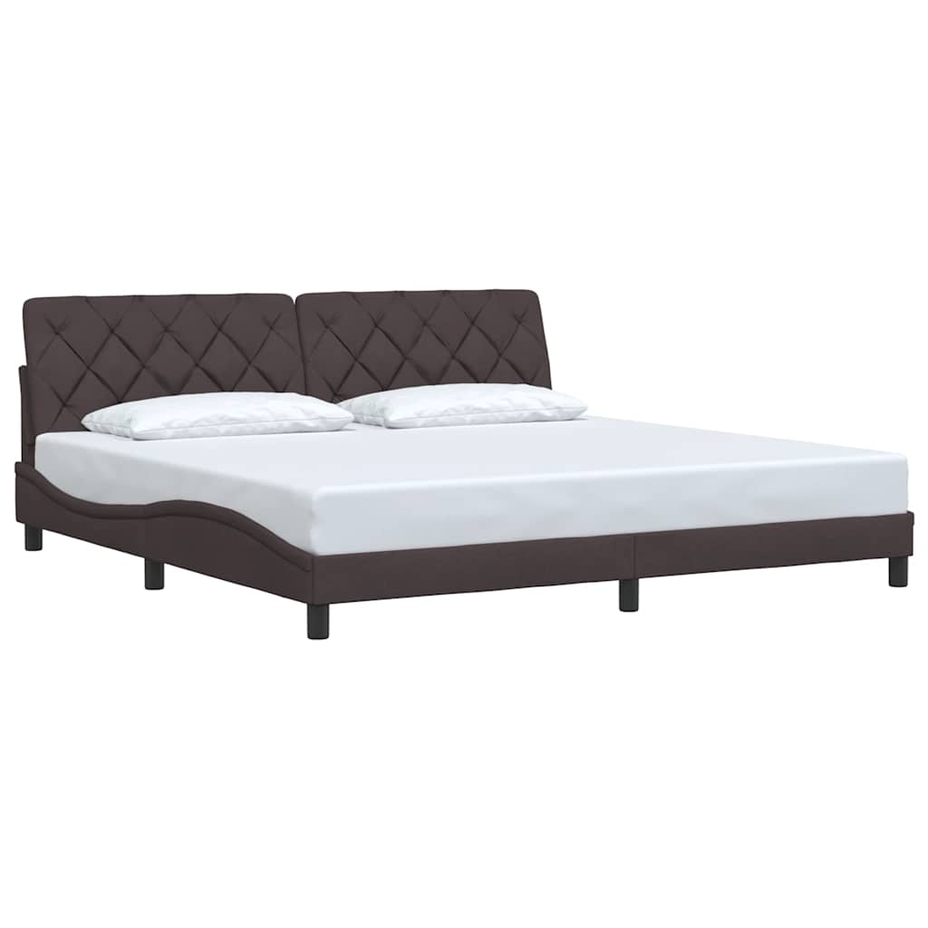 sengeramme uden madras 200x200 cm stof mørkebrun