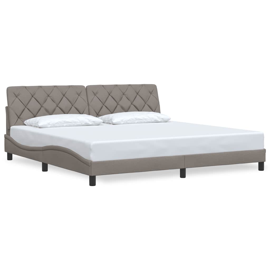 sengeramme uden madras 200x200 cm stof gråbrun