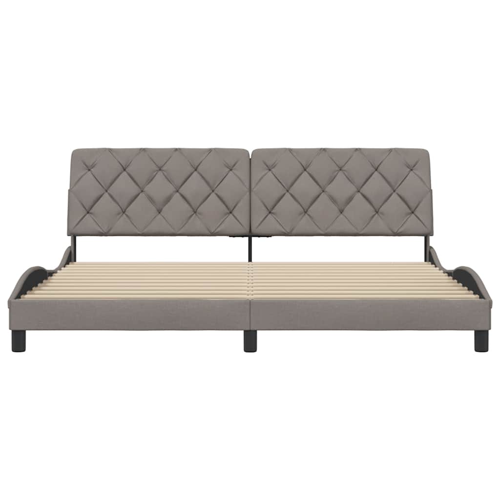 sengeramme uden madras 200x200 cm stof gråbrun
