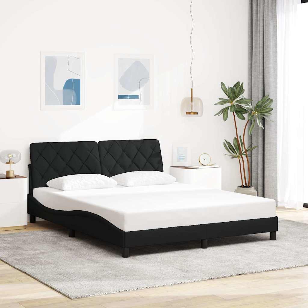 sengeramme med LED uden madras 160x200 cm stof sort