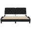 sengeramme med LED uden madras 160x200 cm stof sort