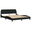 sengeramme med LED uden madras 160x200 cm stof sort