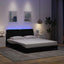 sengeramme med LED uden madras 160x200 cm stof sort