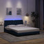 sengeramme med LED uden madras 160x200 cm stof blå