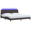 sengeramme med LED uden madras 200x200 cm stof mørkebrun