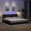 sengeramme med LED uden madras 200x200 cm stof mørkebrun
