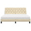 Seng med madras 160x200 cm stof cremefarvet