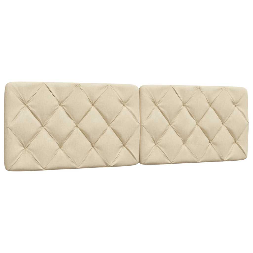 Seng med madras 160x200 cm stof cremefarvet