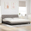 seng med madras 200x200 cm stof gråbrun