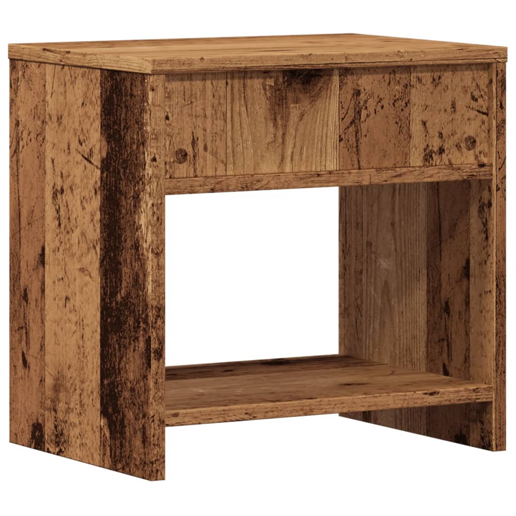 sengebord 40x30x40 cm konstrueret træ gammelt trælook