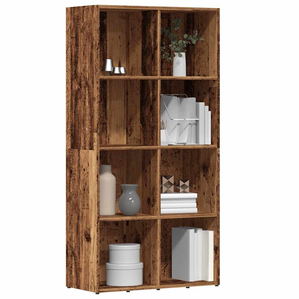 bogskab 66x30x130 cm konstrueret træ antikt træ