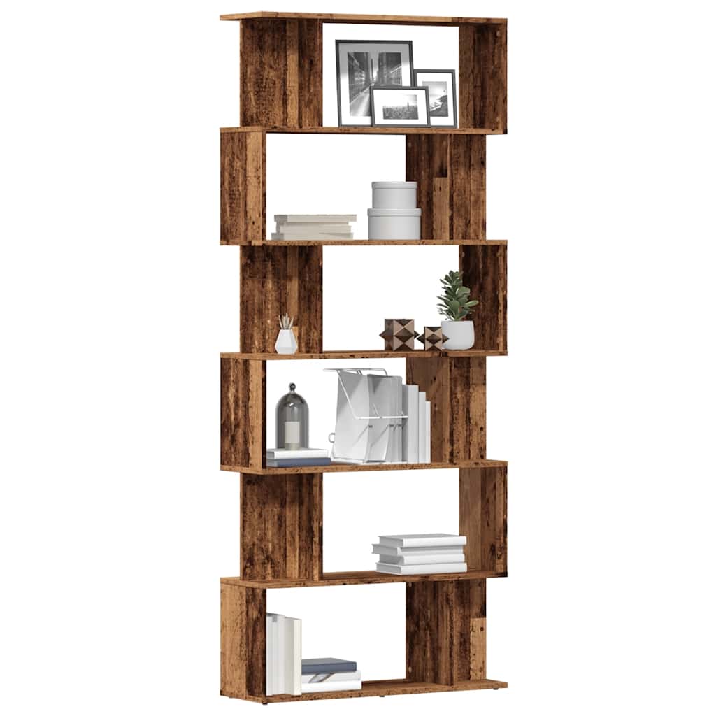 bogskab 80x24x192 cm konstrueret træ antikt træ billede