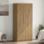 klædeskab 80x52x180 cm konstrueret træ egetræslook