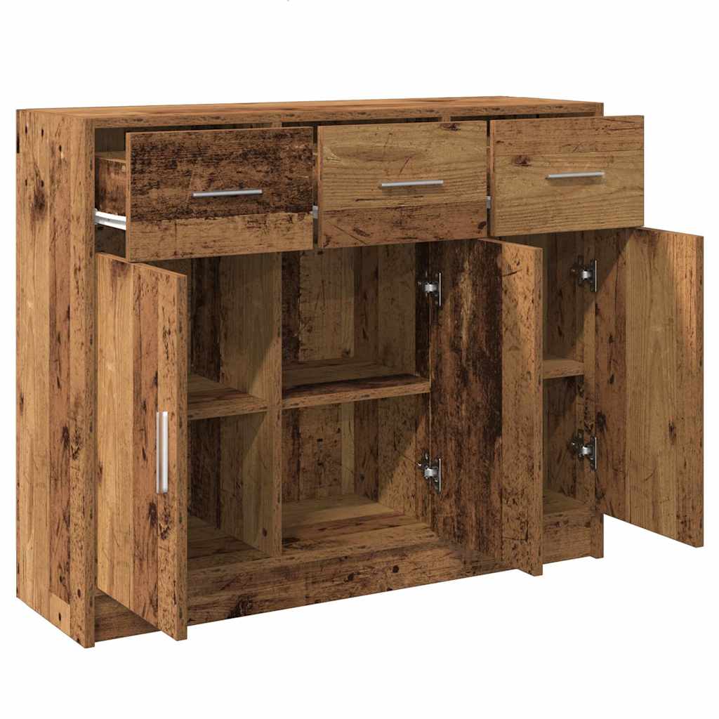 skænk 91x28x75 cm konstrueret træ antikt træ
