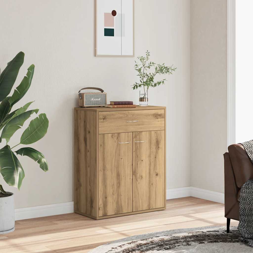 skænk 60x30x75 cm konstrueret træ egetræsfarve