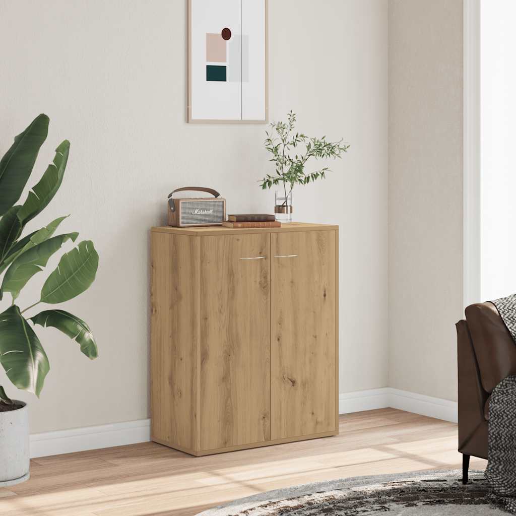 skænk 60x30x75 cm konstrueret træ egetræsfarve